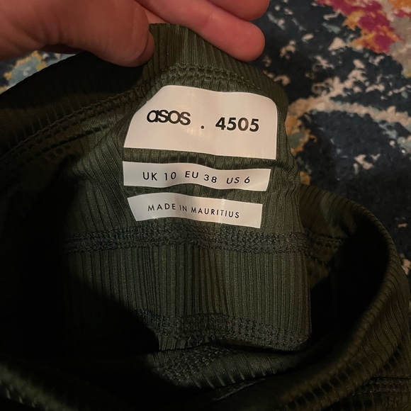 ASOS 4505 Olive Green Ribbed Tights - Picture 3 of 5